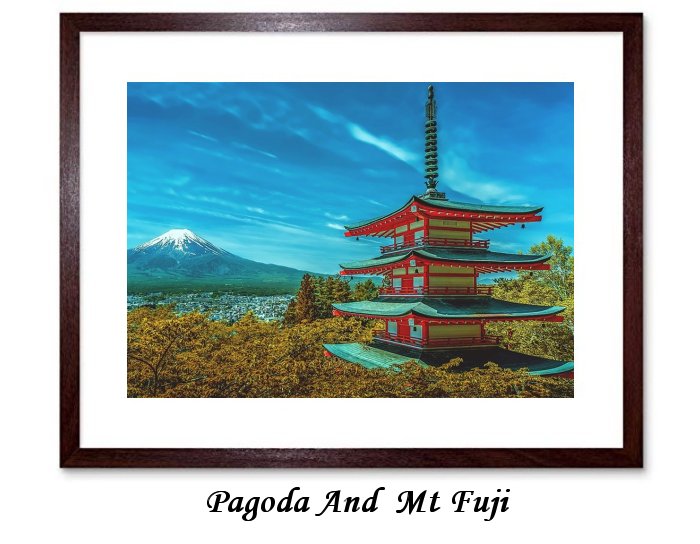 Padoda And Mt Fuji Framed Print